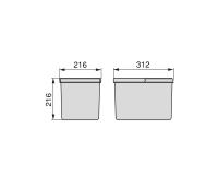 Contenitore per cassetti da cucina, altezza 216 mm, 1x12L, Grigio antracite 8197523 EMUCA - foto 2