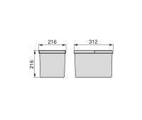 Contenitori per cassetti da cucina, altezza 216 mm, 2 x 12L, Grigio antracite 8197623 EMUCA - foto 3