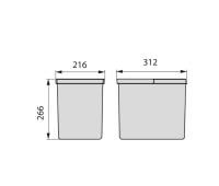 Contenitore per cassetti da cucina, altezza 266 mm, 1 x 15L, Grigio antracite 8198123 EMUCA - foto 2