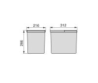 Contenitori per cassetti da cucina, altezza 266 mm, 2 x 15L, Grigio antracite 8198223 EMUCA - foto 2