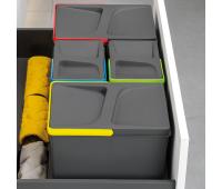 Contenitori per cassetti da cucina Recycle, Altezza 266, 2x15 + 2x7, Plastica grigio antracite, Tecnoplastica, 1 set 8198523 EMUCA - foto 2