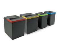 Contenitori per cassetti da cucina Recycle, Altezza 266, 2x15 + 2x7, Plastica grigio antracite, Tecnoplastica, 1 set 8198523 EMUCA