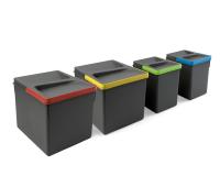Contenitori per cassetti da cucina Recycle, Altezza 216, 2x12 + 2x6, Plastica grigio antracite, Tecnoplastica 8197923 EMUCA - foto 2