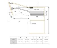 Braccetto Agile Flap per doppia porta sollevabile, 3,7-7,2kg, Acciaio e plastica, Grigio antracite 1214023 EMUCA - foto 2