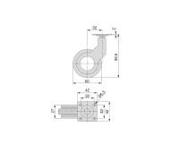 Kit di ruote Hole 2 con piastra per montaggio, diametro 60 mm, Verniciato nero, Acciaio e Tecnoplastica, 1 set 2041414 EMUCA - foto 1