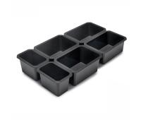 Contenitori organizer per cassetti da bagno Tidy, Plastica grigio antracite, Tecnoplastica, 6 cubi 8098623 EMUCA