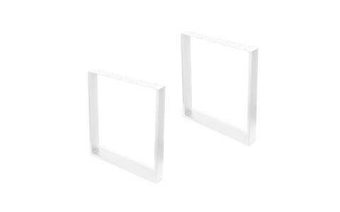 Set di due gambe Square rettangolari per tavolo, larghezza 600 mm, verniciate di bianco 2040012 EMUCA