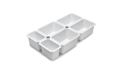 Contenitori organizer per cassetti da bagno Tidy, Plastica bianca, Tecnoplastica, 6 cubi 8098615 EMUCA