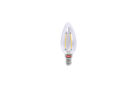 Lampadina LED a filamenti CANDELA-OLIVA CHIARA  2 Watt E14 luce CALDA 1155481 VALEX