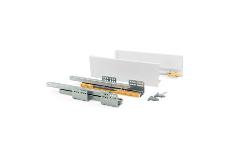Kit cassetto Concept, altezza 105 mm, prof. 500 mm, chiusura soft, Acciaio, Bianco 3100512 EMUCA 3100512 EMUCA
