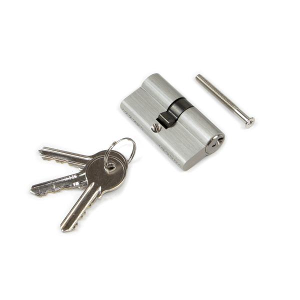 Emuca Cilindro serratura profilo europeo per porte 30 x 30 mm, frizione semplice, leva lunga, 3 chiavi, alluminio, nichel satinato, 5 sets. 1279351 EMUCA - foto 4