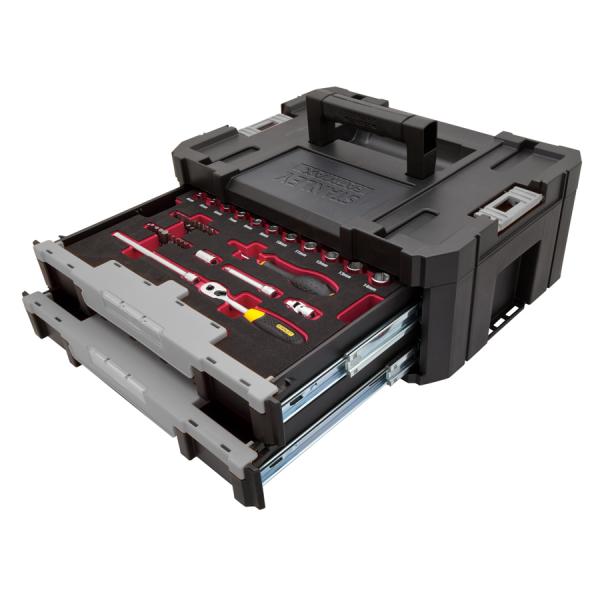 Cassettiera 2 cassetti con set 68 pezzi bussole e accessori 1/2" e 1/4" PRO-STACK FMHT6-97993 FatMax® STANLEY - foto 2