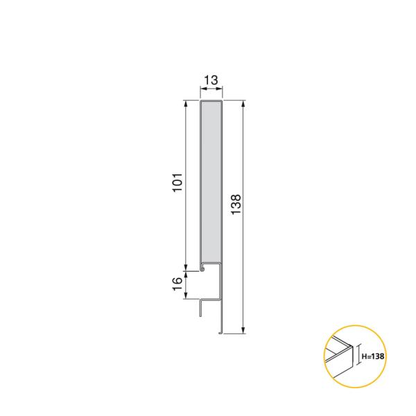 Kit cassetto Concept, altezza 138 mm, prof. 350 mm, chiusura soft, Acciaio, Bianco 3100812 EMUCA - foto 1